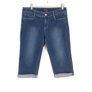 WHBM Noir Size 6 Denim Bermuda Shorts